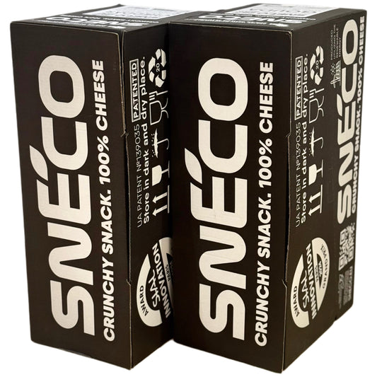 snEco »PARTY BOX« 60 × 28 g. CHEDDAR+GOUDA. HRUSTLJAVI SUŠENI SIRSKI PRIGRIZEK