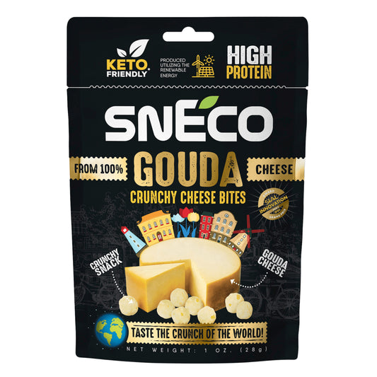 snEco »GOUDA« 15 х 28 g. DRUŽINSKI PAKET. HRUSTLJAVI SUŠENI SIRSKI PRIGRIZEK