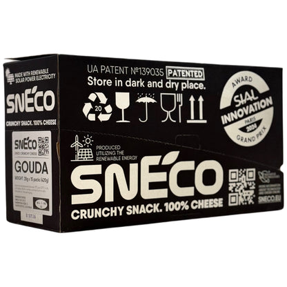 snEco »GOUDA« 15 х 28 g. DRUŽINSKI PAKET. HRUSTLJAVI SUŠENI SIRSKI PRIGRIZEK