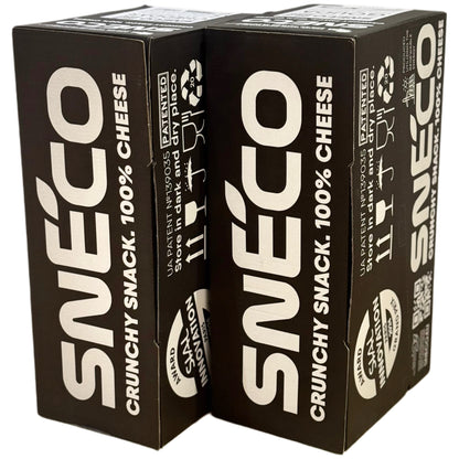 snEco »PARTY BOX« 60 × 28 g. CHEDDAR+GOUDA. HRUSTLJAVI SUŠENI SIRSKI PRIGRIZEK