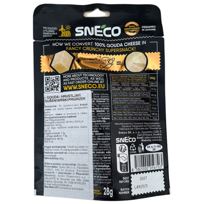 snEco »GOUDA« – degustacijski set 5 × 28 g, hrustljavi sirni prigrizek